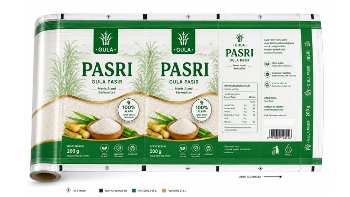 Roll kemasan gula pasir 